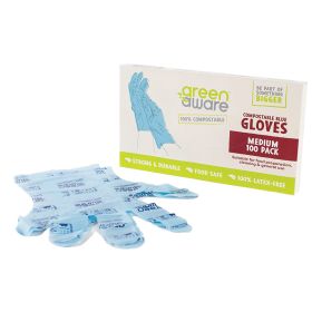 Compostable Blue Gloves - Medium 10x100 gloves