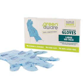 Compostable Blue Gloves - Large 10x100 gloves