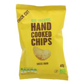 Hand Cooked Thick Cut Cheese & Onion Chips - Organic 15x40g